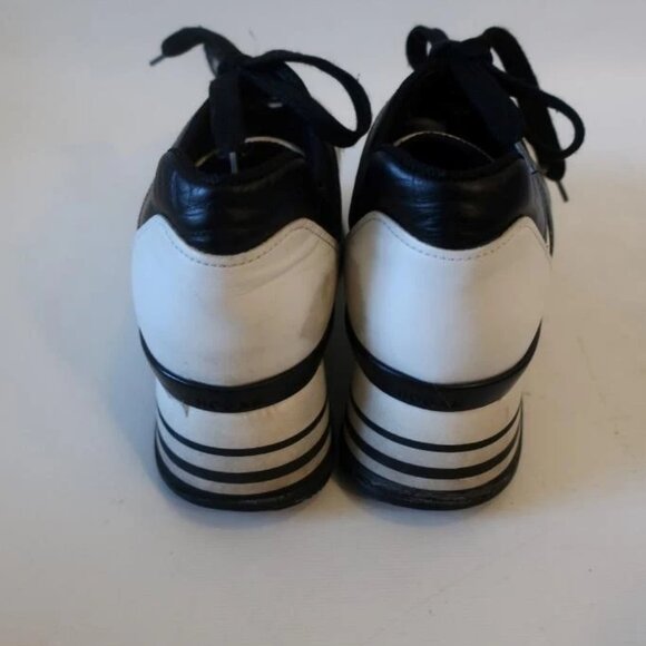Womens Hogan White Black Platform Leather Maxi H222 Sneakers 39 US/8 - Picture 8 of 15